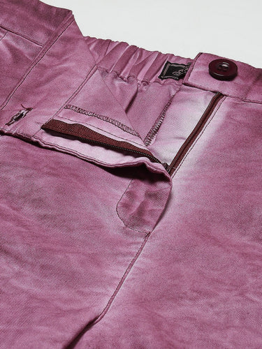 Women Purple Dyed Cotton Shorts - RueCollections